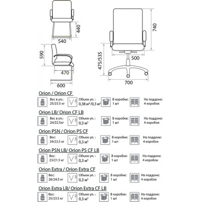 Кресло руководителя Orion PSN PU01 ЭкоКожа, цвет черный