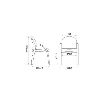 Стул для посетителей Janet V4 1.031, кожзам, цвет черный