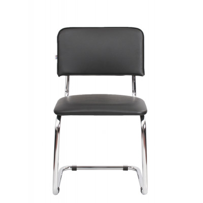 Стул для посетителей Sylwia chrome V4, кожзам, цвет черный