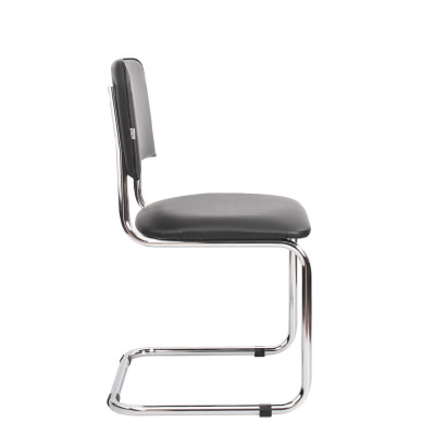 Стул для посетителей Sylwia chrome V4, кожзам, цвет черный