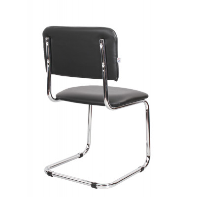 Стул для посетителей Sylwia chrome V4, кожзам, цвет черный
