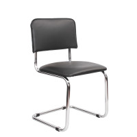 Стул для посетителей Sylwia chrome V4, кожзам, цвет черный