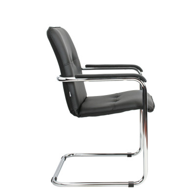 Стул для посетителей Rumba Chrome V4, кожзам, цвет черный