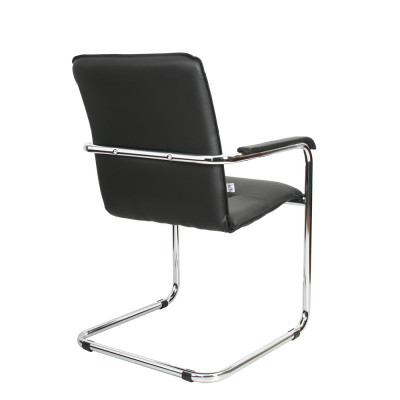 Стул для посетителей Rumba Chrome V4, кожзам, цвет черный
