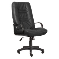 Кресло руководителя Minister PLN PU01 ЭкоКожа, цвет черный