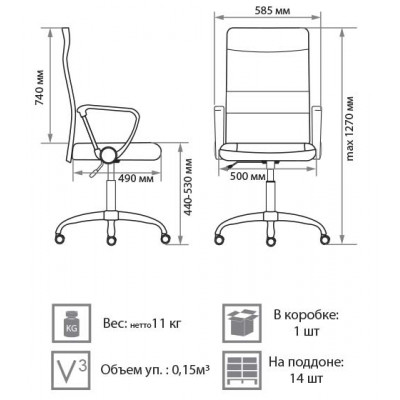 Кресло для персонала Master GTPH Ch1 W01/T01, сетка/сендвич/экокожа, цвет черный