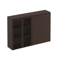 Шкаф средний комбинированный со стеклом закрытый МК 322-2 ДВ дуб валенсия