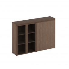 Шкаф средний комбинированный со стеклом закрытый МК 322-2 ОТ орех тоскана