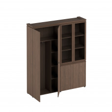 Шкаф комбинированный (для одежды + со стеклом) МК 359 орех тоскана