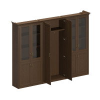 Шкаф комбинированный высокий (2 для документов со стеклянными дверями + 1 для одежды широкий) ПС 374 ДМ дуб мелвилл