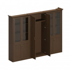 Шкаф комбинированный высокий (2 для документов со стеклянными дверями + 1 для одежды широкий) ПС 374 ДМ дуб мелвилл