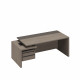 Стол руководителя с тумбой подвесной 2-ящичной с замком левый РС 109 ДЧ/ЛС дуб виченца/лава серая