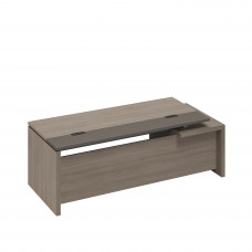 Стол руководителя с кабель-каналами с тумбой подвесной 2-ящичной с замком левый РС 115 ДЧ/ЛС дуб виченца/лава серая