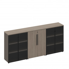 Шкаф комбинированный средний (стекло-закрытый-стекло) РС 310 ДЧ/ЛС дуб виченца/лава серая