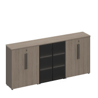 Шкаф комбинированный средний (закрытый-стекло-закрытый) РС 309 ДЧ/ЛС дуб виченца/лава серая