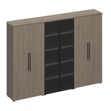 Шкаф комбинированный (закрытый-стекло-одежда) РС 325 ДЧ/ЛС дуб виченца/лава серая