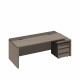 Стол руководителя с кабель-каналами с тумбой 3-ящичной с замком правый РС 124 ДЧ/ЛС дуб виченца/лава серая