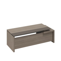 Стол руководителя с тумбой подвесной 2-ящичной с замком левый РС 111 ДЧ/ЛС дуб виченца/лава серая