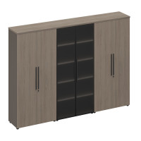 Шкаф комбинированный (закрытый-стекло-закрытый) РС 324 ДЧ/ЛС дуб виченца/лава серая
