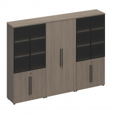 Шкаф комбинированный (стекло-одежда-стекло) РС 334 ДЧ/ЛС дуб виченца/лава серая