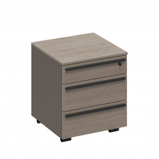Тумба выкатная 3-х ящичная с замком с доводчиками РС 214 ДЧ/ЛС дуб виченца/лава серая