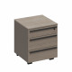 Тумба выкатная 3-х ящичная с замком с доводчиками РС 214 ДЧ/ЛС дуб виченца/лава серая