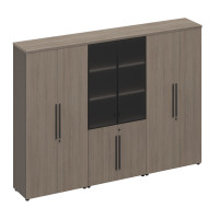 Шкаф комбинированный (одежда-стекло-закрытый) РС 326 ДЧ/ЛС дуб виченца/лава серая