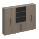 Шкаф комбинированный (одежда-стекло-закрытый) РС 326 ДЧ/ЛС дуб виченца/лава серая