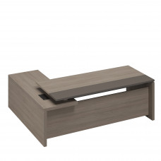 Стол руководителя с брифинг-приставкой боковой правый РС 128 ДЧ/ЛС дуб виченца/лава серая