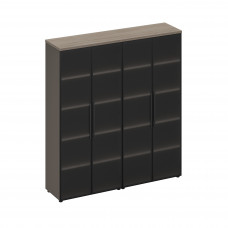 Шкаф для документов со стеклянными дверями РС 320 ДЧ/ЛС дуб виченца/лава серая