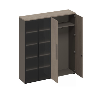 Шкаф для документов (стекло-одежда) РС 317 ДЧ/ЛС дуб виченца/лава серая