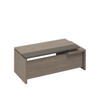 Стол руководителя с тумбой 3-ящичной с замком левый РС 117 ДЧ/ЛС дуб виченца/лава серая