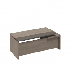 Стол руководителя с тумбой 3-ящичной с замком левый РС 117 ДЧ/ЛС дуб виченца/лава серая