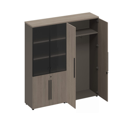 Шкаф комбинированный (стекло-одежда) РС 318 ДЧ/ЛС дуб виченца/лава серая