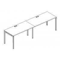 Рабочая станция на металлокаркасе DUE (2х160) серия A4 белый премиум / металлокаркас белый