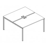 Рабочая станция на металлокаркасе DUE (2х120) серия A4 белый премиум / металлокаркас белый