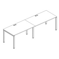 Рабочая станция на металлокаркасе UNO (2х160) серия A4 белый премиум / металлокаркас белый