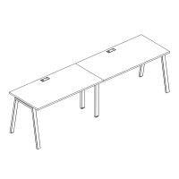 Рабочая станция на металлокаркасе TRE (2х140) серия A4 белый премиум / металлокаркас белый