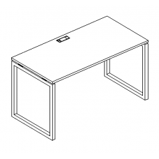 Стол письменный на металлокаркасе QUATTRO серия A4 белый премиум / металлокаркас белый