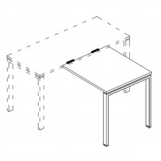 Брифинг-приставка каркас UNO металл серия A4 белый премиум / металлокаркас белый