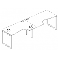 Рабочая станция столы Классика каркас QUATTRO (2х120) серия A4 белый премиум / металлокаркас белый