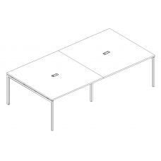 Стол для переговоров на металлокаркасе DUE серия A4 белый премиум / металлокаркас белый