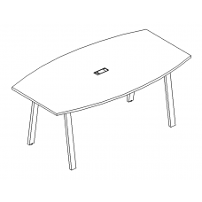 Стол для переговоров на металлокаркасе TRE серия A4 белый премиум / металлокаркас белый