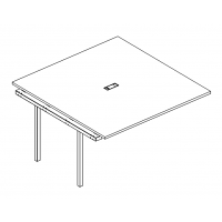 Секция стола для переговоров на металлокаркасе DUE серия A4 белый премиум / металлокаркас белый