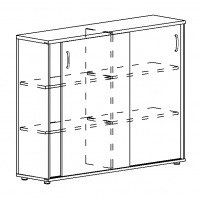 Шкаф-купе средний (для 2-х столов 60) серия A4 белый премиум