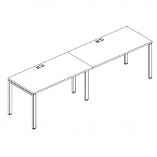 Рабочая станция на металлокаркасе UNO (2х120) серия A4 белый премиум / металлокаркас белый