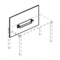 Экран настольный фронтальный большой для стола 120 с кабель-каналом серия A4 белый премиум / металлокаркас белый