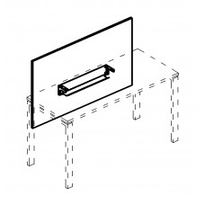 Экран настольный фронтальный большой для стола 120 с кабель-каналом серия A4 белый премиум / металлокаркас белый