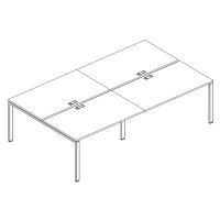 Рабочая станция на металлокаркасе UNO (4х140) серия A4 белый премиум / металлокаркас белый