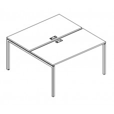 Рабочая станция на металлокаркасе DUE (2х120) серия A4 белый премиум / металлокаркас белый